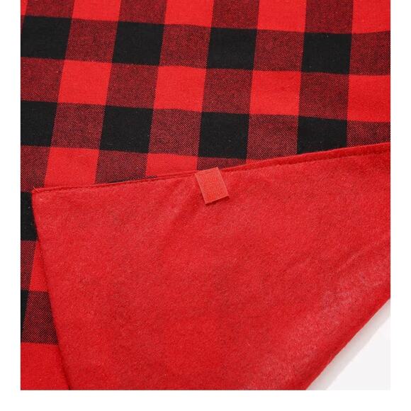 36” Red & Black Buffalo Plaid Christmas Tree Skirt Holiday Décor | New in Box - Picture 4 of 7